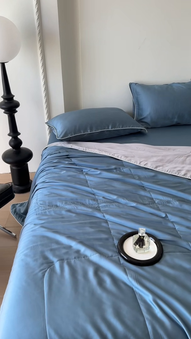 91家纺网 家纺一手货源 找家纺 百寐 2025新款60S兰精天丝夏被系列 管兰+碳灰