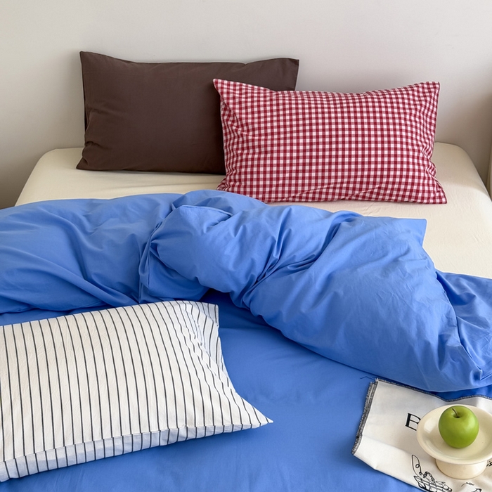 91家纺网 家纺一手货源 找家纺 （总）艾沁2025新款全棉水洗棉撞色混搭四件套