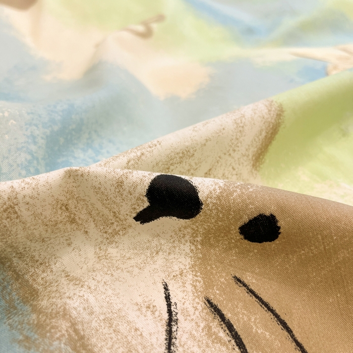 91家纺网 家纺一手货源 找家纺 吉象家纺13070全棉四件套纯棉四件套直播小清新男孩女蜡笔画