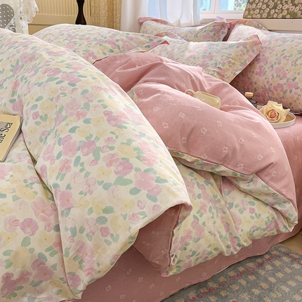 绘萱家居 2025新款100%全棉纯棉印花四件套【花型持续更新】 花夏
