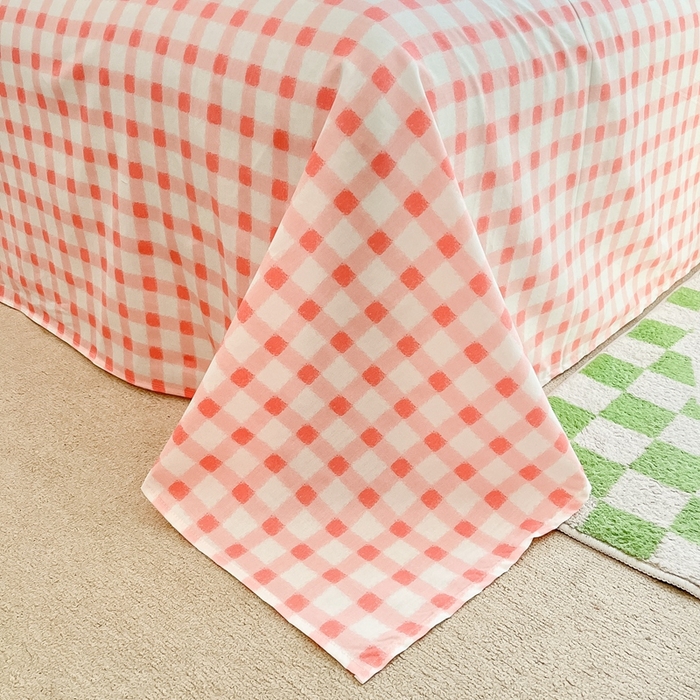 91家纺网 家纺一手货源 找家纺 吉象家纺13070全棉四件套纯棉四件套直播小清新男孩女郁金香粉兔