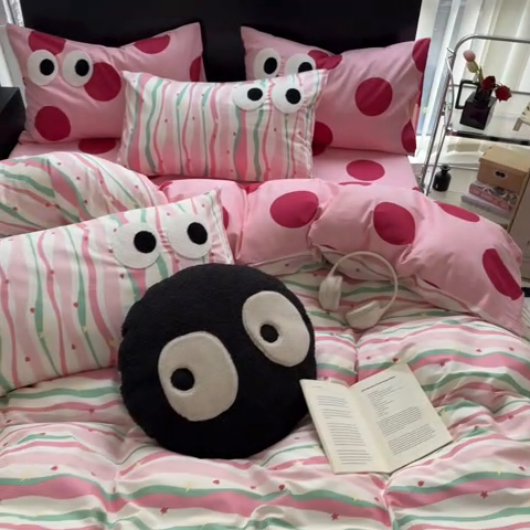 91家纺网 家纺一手货源 找家纺 （总）吉象 2025新款大眼睛毛巾绣四件套