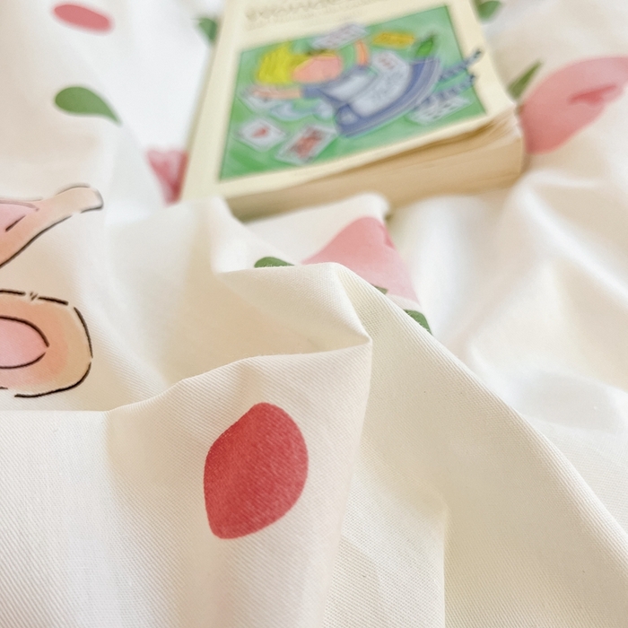 91家纺网 家纺一手货源 找家纺 吉象家纺13070全棉四件套纯棉四件套直播小清新男孩女郁金香粉兔