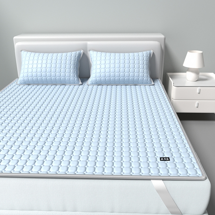 91家纺网 家纺一手货源 找家纺 （总）简一 2025新款无印风方块乳胶凉席系列-床单款