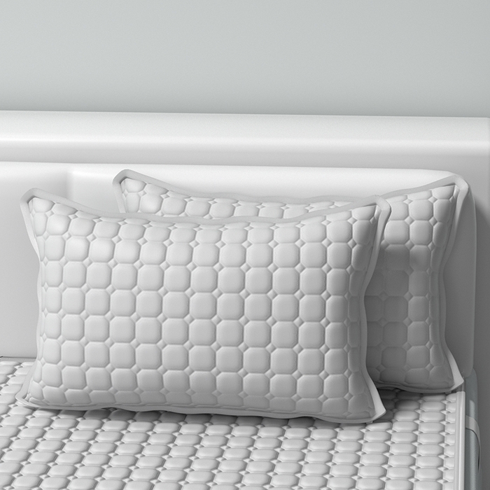 91家纺网 家纺一手货源 找家纺 （总）简一 2025新款无印风方块乳胶凉席系列-床笠款