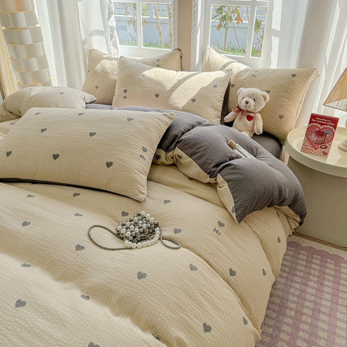 91家纺网 家纺一手货源 找家纺 壹号库 2025新款A类提花有氧彩竺绵四件套 莫里