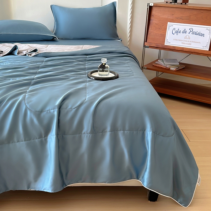 91家纺网 家纺一手货源 找家纺 百寐 2025新款60S兰精天丝夏被系列 管兰+碳灰