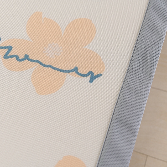 91家纺网 家纺一手货源 找家纺 牵依 2025春夏新款A类碳光冰丝席凉感印花三明治凉席 蓝色花海