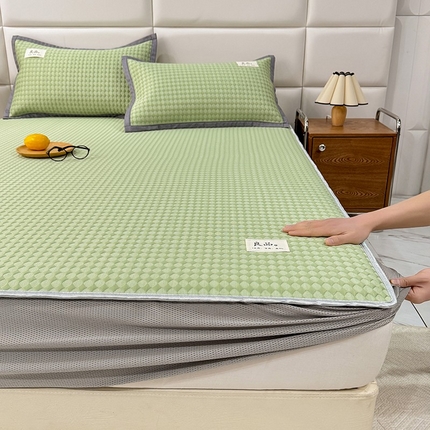 91家纺网 家纺一手货源 找家纺 （总）518家纺 2025春夏新款550克PE中分子豆豆凉席【提供买家秀】床笠款【提供买家秀】