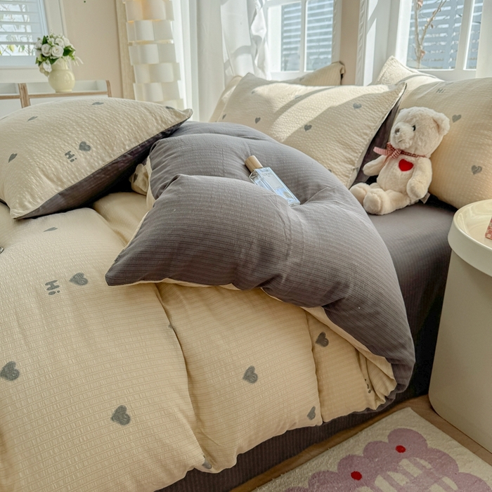 91家纺网 家纺一手货源 找家纺 壹号库 2025新款A类提花有氧彩竺绵四件套 莫里