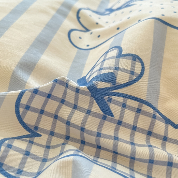 91家纺网 家纺一手货源 找家纺 吉象家纺13070全棉四件套纯棉四件套直播小清新男孩女奔跑兔