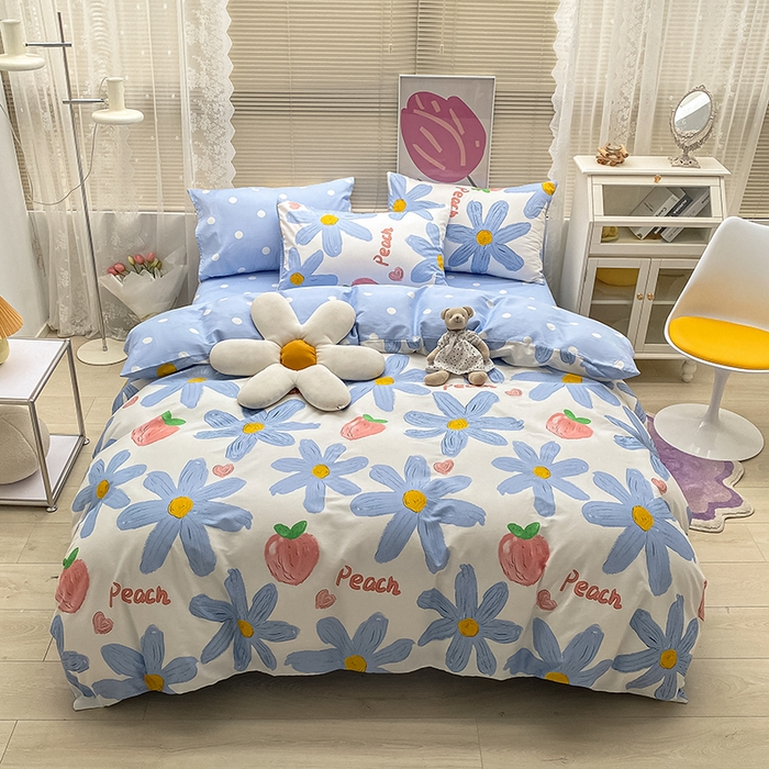 91家纺网 家纺一手货源 找家纺 吉象家纺13070全棉四件套纯棉四件套直播小清新男孩女小情调