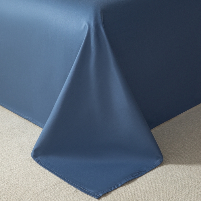 91家纺网 家纺一手货源 找家纺 简宜家居（朝初家纺） 2025新款华夫纯棉格色织提花四件套 初色-蓝