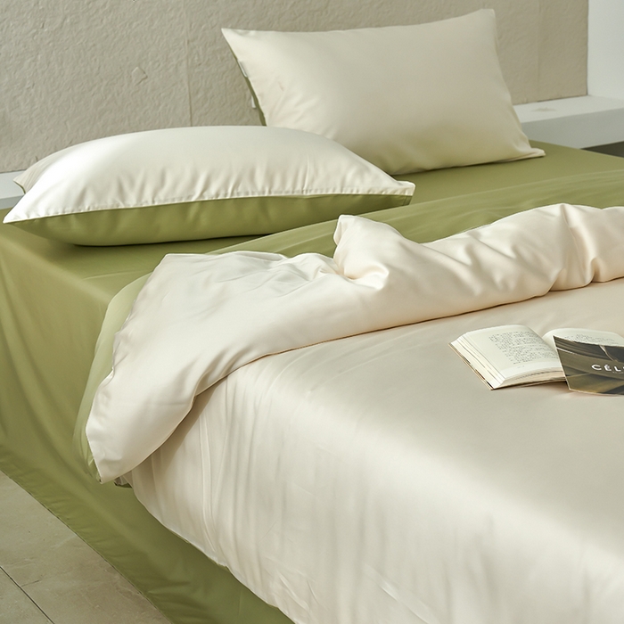 91家纺网 家纺一手货源 找家纺 （总）咏绒家纺工厂店 2025新款60支奥地利兰精天丝纯色天丝棉四件套