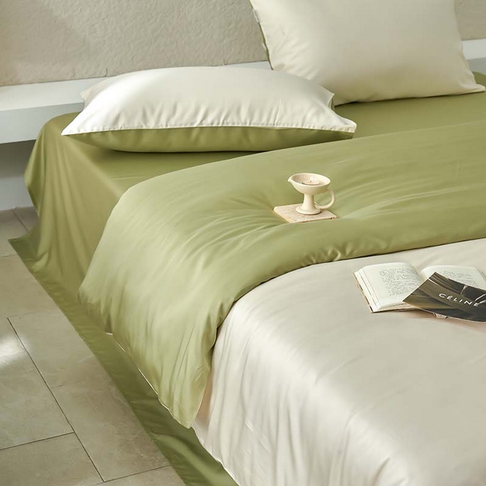 91家纺网 家纺一手货源 找家纺 （总）咏绒家纺工厂店 2025新款60支奥地利兰精天丝纯色天丝棉四件套