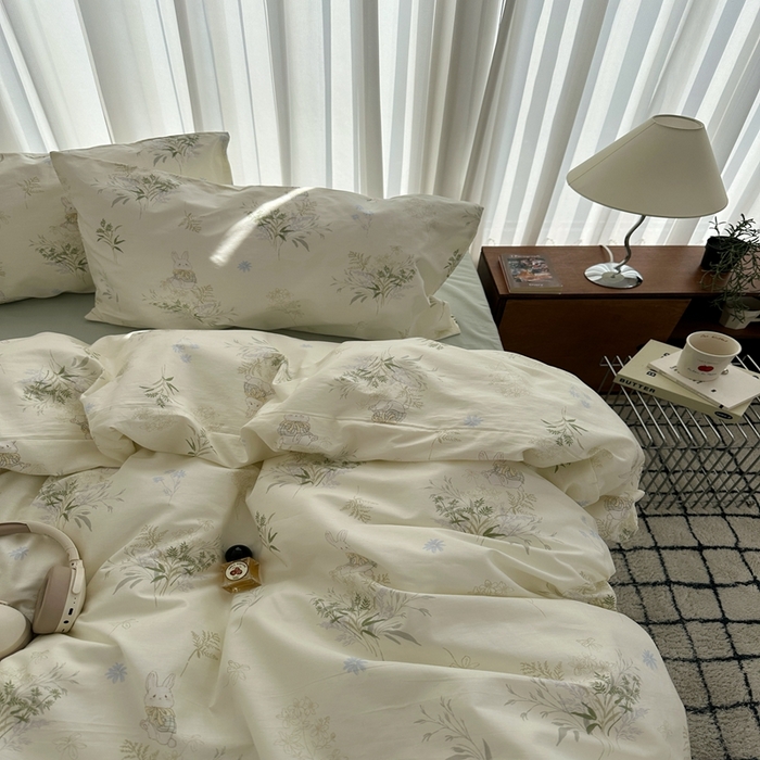 91家纺网 家纺一手货源 找家纺 （总）尺素 全棉卡通可爱儿童四件套纯棉活性A类被套学生宿舍三件套1.8床笠双人床单