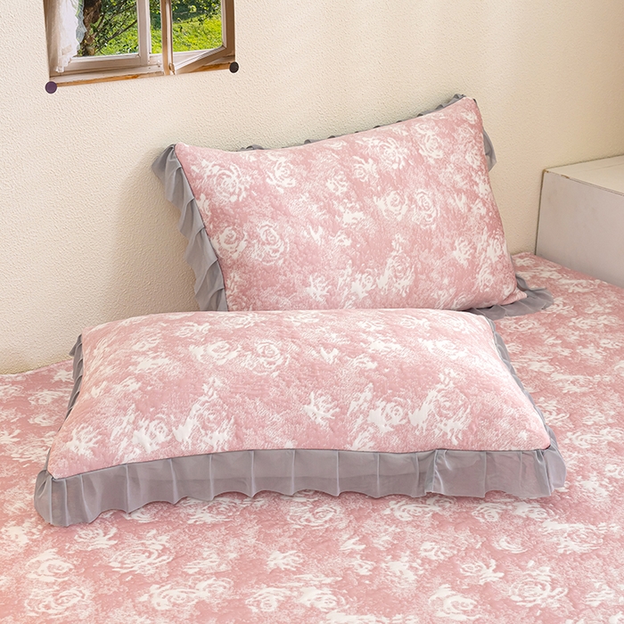 91家纺网 家纺一手货源 找家纺 冬然家纺2025新款冰豆豆榻榻米凉席 梦幻玫瑰-粉