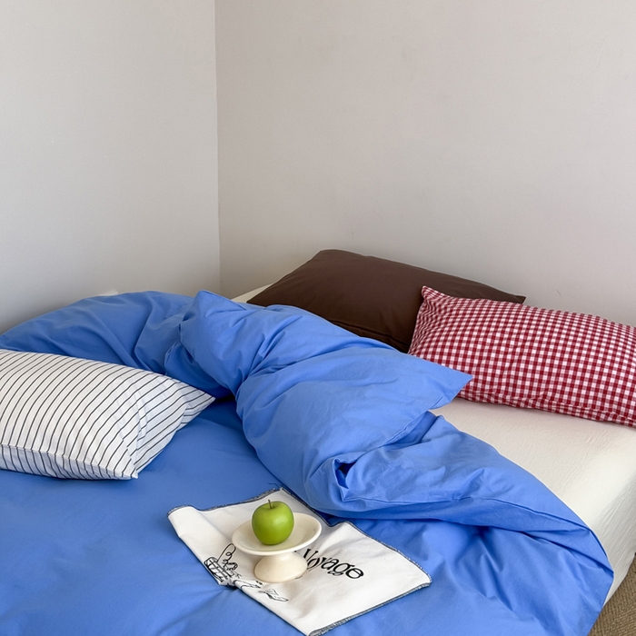 91家纺网 家纺一手货源 找家纺 （总）艾沁2025新款全棉水洗棉撞色混搭四件套