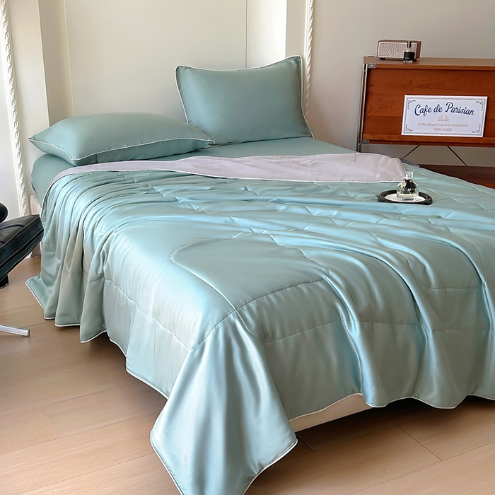 91家纺网 家纺一手货源 找家纺 百寐 2025新款60S兰精天丝夏被系列 芬兰+碳灰