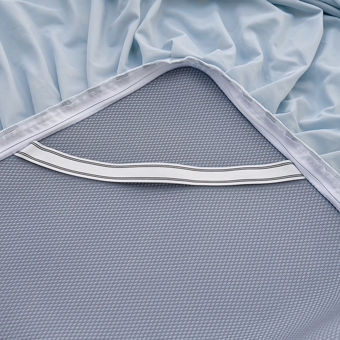 91家纺网 家纺一手货源 找家纺 家之硕家纺 2025春夏新款凉感提花凉席三件套-夏日清凉系列 夏日清凉---蓝