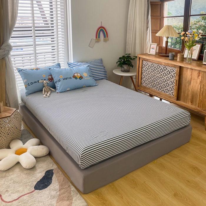 91家纺网 家纺一手货源 找家纺 吉象家纺13070全棉四件套纯棉四件套直播小清新男孩女宝宝巴士