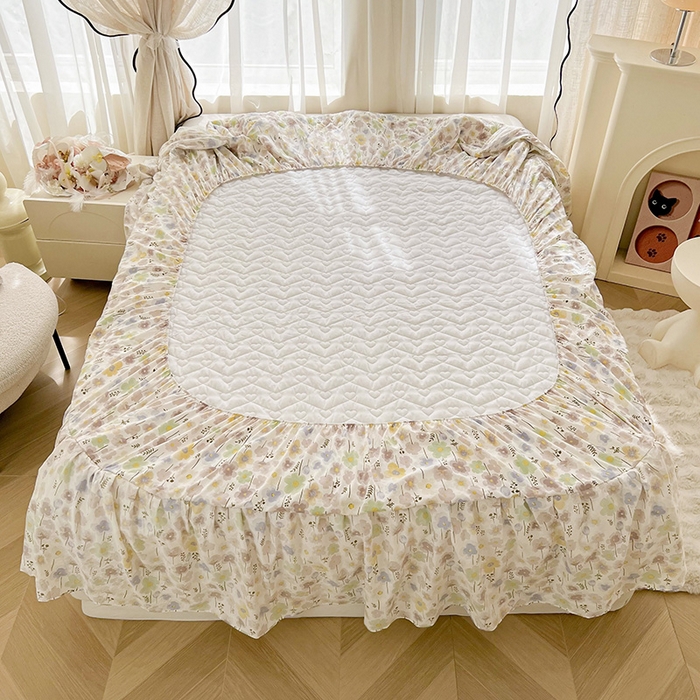 91家纺网 家纺一手货源 找家纺 宜凡家纺 2025新款糯糯棉全夹棉床笠式床裙三件套 莱茵