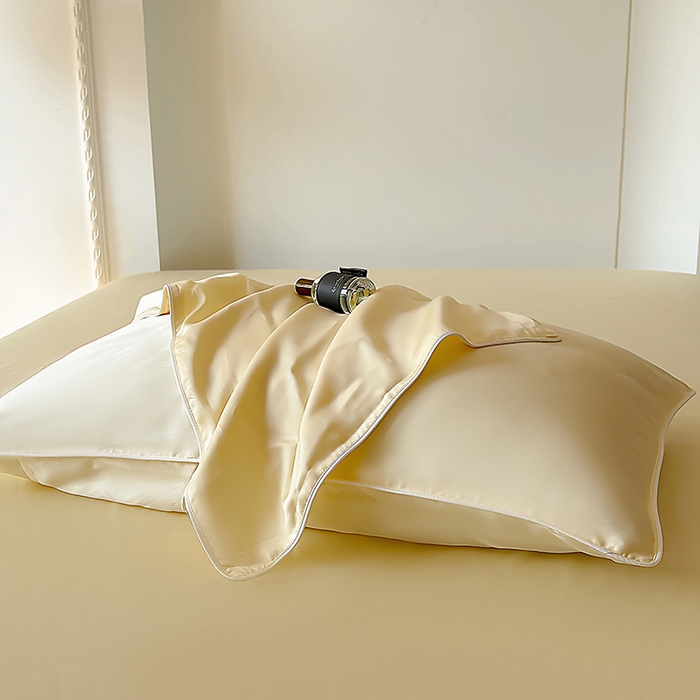 91家纺网 家纺一手货源 找家纺 百寐 2025新款60S兰精天丝夏被系列 奶昔黄