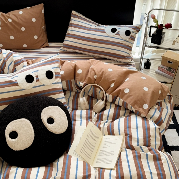 91家纺网 家纺一手货源 找家纺 吉象 2025新款大眼睛毛巾绣四件套 大眼睛-摩登米兰