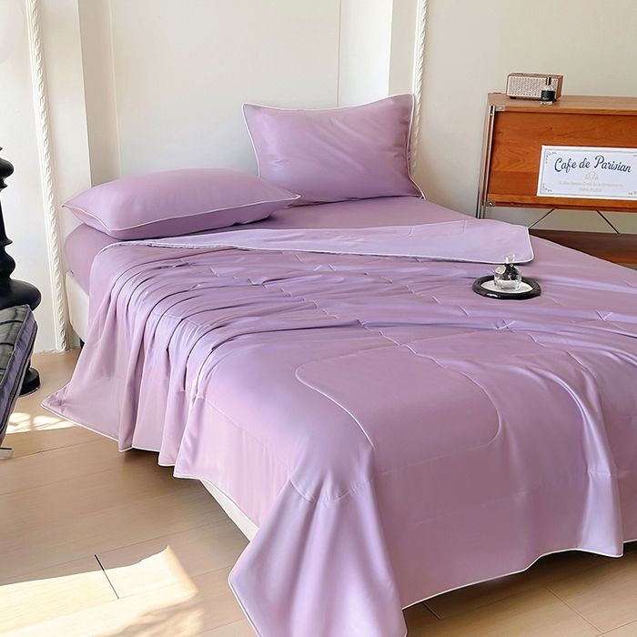 91家纺网 家纺一手货源 找家纺 百寐 2025新款60S兰精天丝夏被系列 芝兰紫