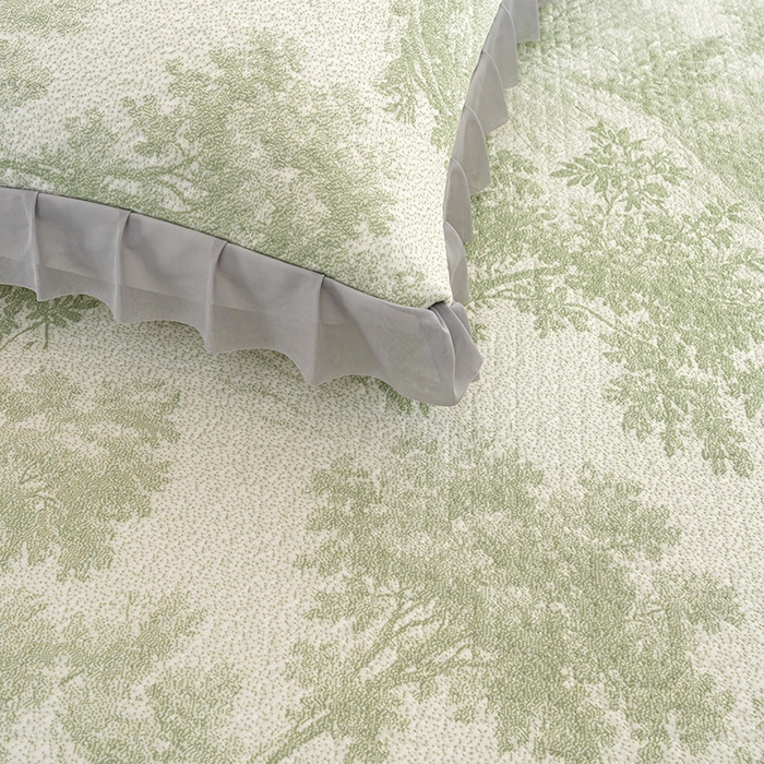 91家纺网 家纺一手货源 找家纺 冬然家纺2025新款冰豆豆榻榻米凉席 梦幻森林-绿