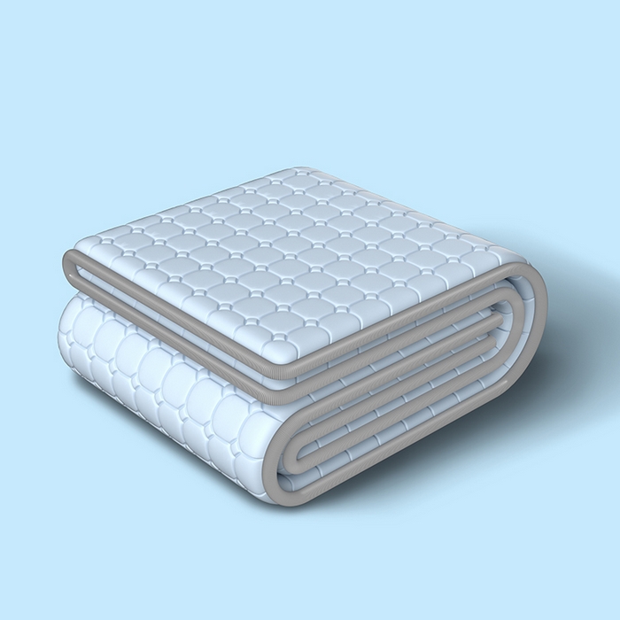 91家纺网 家纺一手货源 找家纺 （总）简一 2025新款无印风方块乳胶凉席系列-床单款