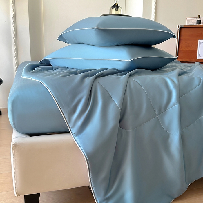 91家纺网 家纺一手货源 找家纺 百寐 2025新款60S兰精天丝夏被系列 管兰+碳灰