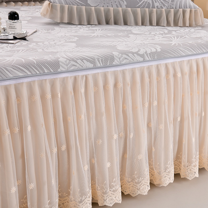 91家纺网 家纺一手货源 找家纺 家之硕家纺 2025春夏新款凉感提花凉席三件套-夏日清凉系列 夏日清凉---浅灰