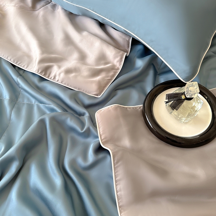 91家纺网 家纺一手货源 找家纺 百寐 2025新款60S兰精天丝夏被系列 管兰+碳灰