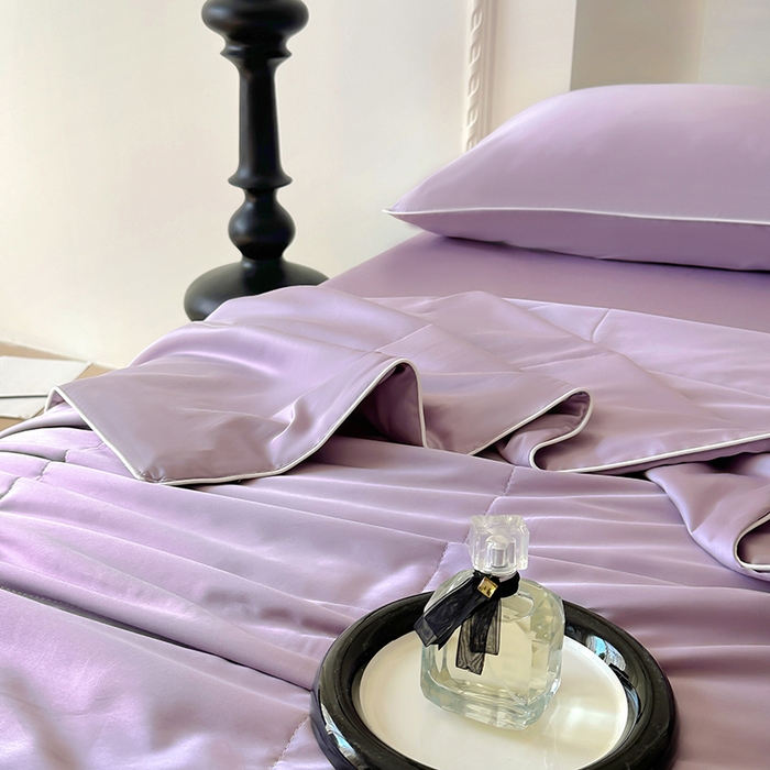 91家纺网 家纺一手货源 找家纺 百寐 2025新款60S兰精天丝夏被系列 芝兰紫