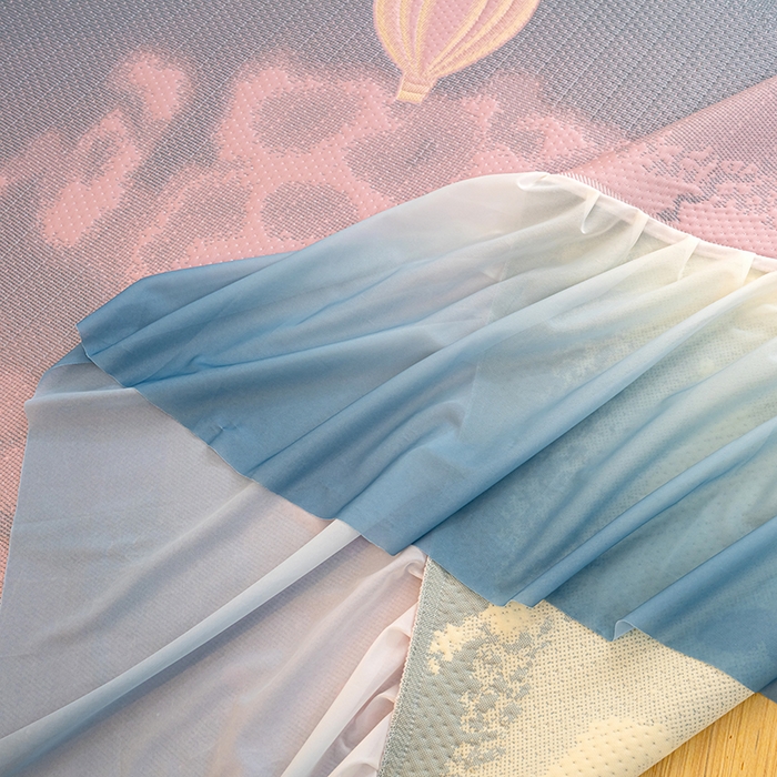 91家纺网 家纺一手货源 找家纺 冬然家纺2025新款冰豆豆榻榻米凉席 梦幻气球-粉