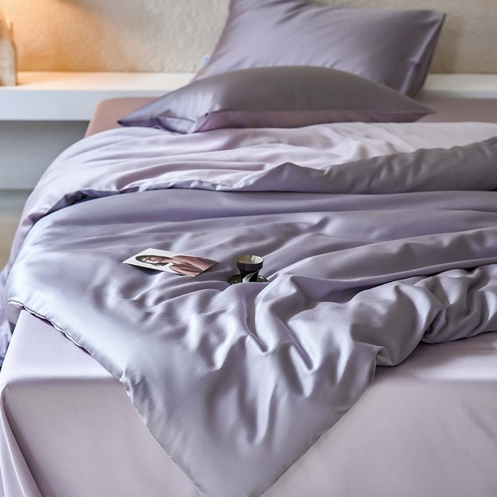 91家纺网 家纺一手货源 找家纺 咏绒家纺工厂店 2025新款60支奥地利兰精天丝纯色天丝棉四件套 紫萱（紫萱草-紫缇）