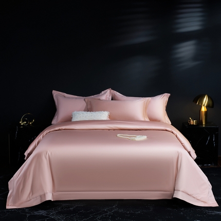 淼铭家纺 2025新款双股长绒棉四件套-凯瑟系列 凯瑟-云锦粉