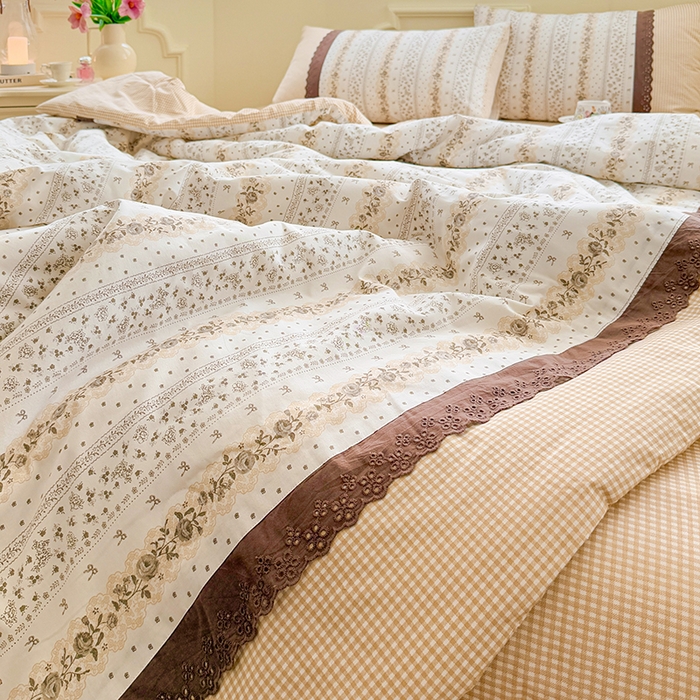 91家纺网 家纺一手货源 找家纺 安莱生活2025新款全棉纯棉小碎花刺绣花边款夏被夏凉被空调被 沁伊