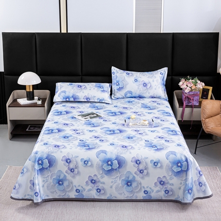 91家纺网 家纺一手货源 找家纺 念家居 2025新款5D数码印花凉感丝凉席款 知画