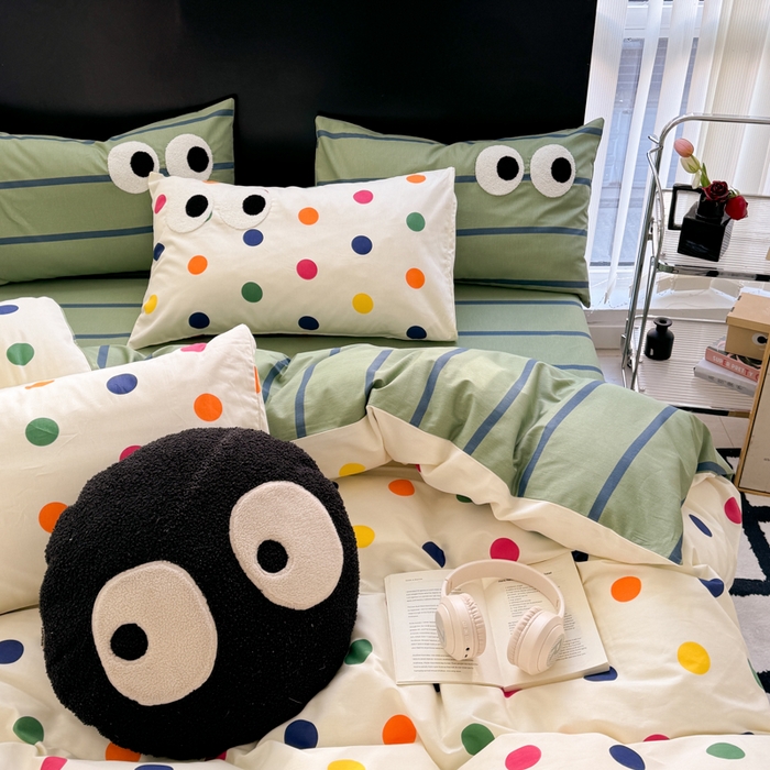 91家纺网 家纺一手货源 找家纺 吉象 2025新款大眼睛毛巾绣四件套 大眼睛-多彩生活