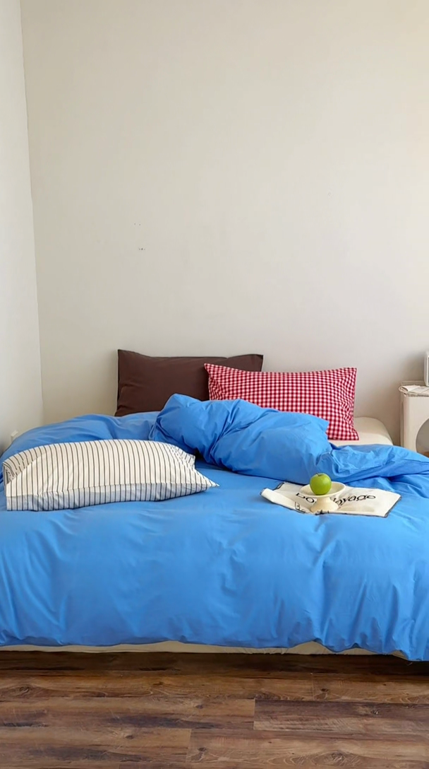 91家纺网 家纺一手货源 找家纺 （总）艾沁2025新款全棉水洗棉撞色混搭四件套