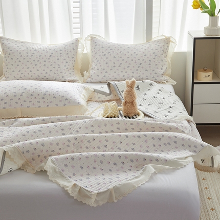 2025新款A类全棉双层纱花边床盖（ 风格一） 小飞象