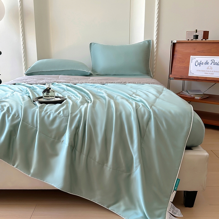 91家纺网 家纺一手货源 找家纺 百寐 2025新款60S兰精天丝夏被系列 芬兰+碳灰