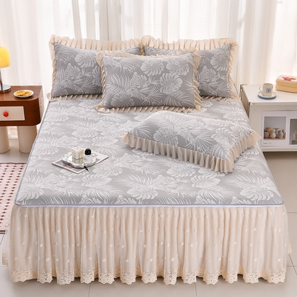 91家纺网 家纺一手货源 找家纺 （总）家之硕家纺 2025春夏新款凉感提花凉席三件套-夏日清凉系列