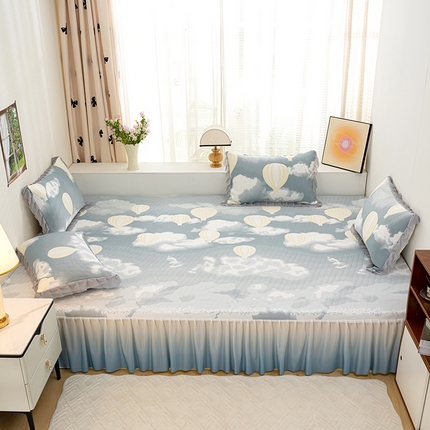 冬然家纺2025新款冰豆豆榻榻米凉席 梦幻气球-灰