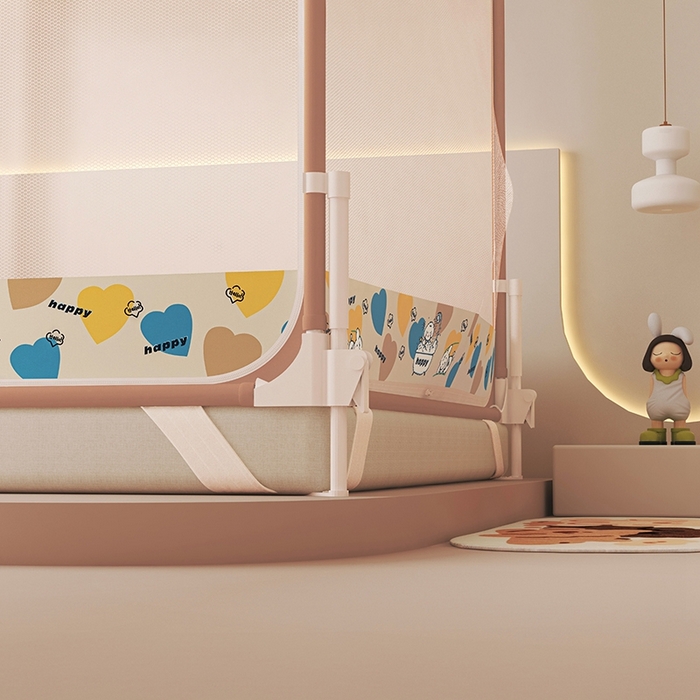 91家纺网 家纺一手货源 找家纺 迪凡保罗蚊帐 2025新款2508围栏级防摔数码印花坐床蚊帐 驼色