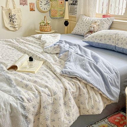 91家纺网 家纺一手货源 找家纺 （总）一比一家纺 2025新款云感皱皱纱简单款夏被夏凉被空调被四件套