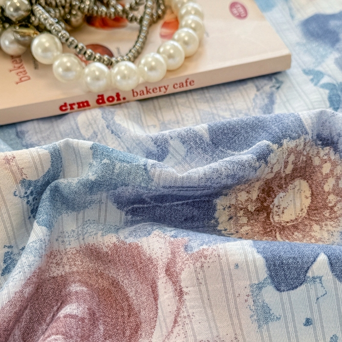 91家纺网 家纺一手货源 找家纺 壹号库 2025新款A类提花有氧彩竺绵四件套 水墨兰花