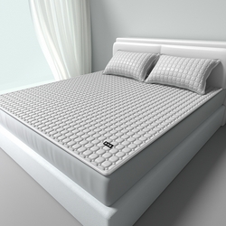 91家纺网 家纺一手货源 找家纺 （总）简一 2025新款无印风方块乳胶凉席系列-床笠款,浅灰,浅黄,浅绿,浅粉,浅蓝